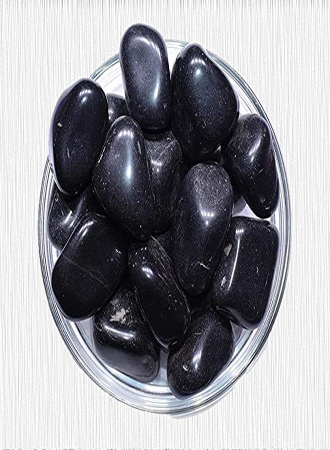 TOI SHOP Black Sea-Salt Agate Tumble/Pebbles Stone. For Reiki, Crystal, Vastu, Fang Shui Aura, Home Decor, Office Decor, Gifting, Good Luck, Showpiece Etc (Black, 900 Gm) - Image 3